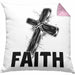 Faith Kissen mit Füllung 40x40 Geschenk Jesus Glauben Geschenkidee Kirche Ostern Christentum Häferl (Grau) Rosa Trendation
