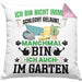 Hobby-Gärtner Geschenk Kissen mit Füllung 40x40 Ich Bin Nicht immer Schlecht Gelaunt Gärtner (Grau) Rosa Trendation