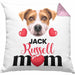 Jack Russell Besitzer Mom Mama Kissen mit Füllung 40x40 Geschenk Lustiger Spruch Geschenkidee Jack Russell Besitzerin (Grau) Rosa Trendation