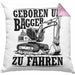 Baggerfahrer Kissen mit Füllung 40x40 Geschenk Baggerfahrender Geboren Um Bagger Zu Fahren Geschenkidee Baustelle (Grau) Rosa Trendation