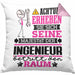 Ingenieur Geschenk Kissen mit Füllung 40x40 Lustiger Spruch Erheben Sie Sich Der Ingenieur Betritt den Raum (Grau) Rosa Trendation