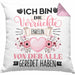 Enkelin Kissen mit Füllung 40x40 Geschenk Lustiger Spruch Geschenkidee Ich Bin Die Verrückte Enkelin Von Der Alle Geredet Haben (Grau) Rosa Trendation