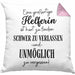 Helferin Abschied Geschenk Kissen mit Füllung 40x40 Abschiedsgeschenk für Helferin Hart Zu Finden Schwer Zu Verlassen (Grau) Rosa Trendation
