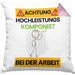 Komponist Kissen mit Füllung 40x40 Geschenk Lustiger Spruch Geschenkidee für Komponist Achtung Hochleistungs Komponist Bei Der Arbeit (Grau) Rosa Trendation