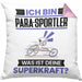 Para-Sportler Kissen mit Füllung 40x40 Geschenk für Para-Sportler Geburtstag Lustiger Spruch Was Ist Deine Superkraft (Grau) Rosa Trendation