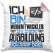 Webentwickler Ausbildung Kissen mit Füllung 40x40 Geschenk Ich Bin Webentwickler In Der Ausbildung Ich Darf Das Geschenkidee Spruch (Grau) Rosa Trendation