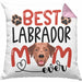 Labrador Mom Besitzerin Kissen mit Füllung 40x40 Geschenk Lustiger Spruch Geschenkidee Besitzerin Labrador Mama (Grau) Rosa Trendation
