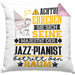 Jazz-Pianist Geschenk Kissen mit Füllung 40x40 Lustiger Spruch Erheben Sie Sich Der Jazz-Pianist Betritt den Raum (Grau) Rosa Trendation