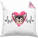 Chihuahua Besitzer Kissen mit Füllung 40x40 Geschenk Lustiger Spruch Geschenkidee Herzschlag XXXX (Grau) Rosa Trendation