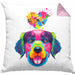 Golden Retriever Herz Farbe Besitzer Kissen mit Füllung 40x40 Geschenk Lustiger Spruch Geschenkidee Golden Retriever Liebhaber (Grau) Rosa Trendation