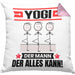 Yogi Kissen mit Füllung 40x40 Geschenk für Yogi Der Mann Der Alles Kann Geschenkidee zum Geburtstag (Grau) Rosa Trendation
