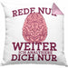 Lustige Psychologen-Kissen mit Füllung 40x40 "Rede nur weiter, ich analysiere dich nur" Geschenk für Psychologen (Grau) Rosa Trendation