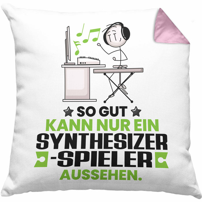Synthesizer-Spieler Geschenk Kissen mit Füllung 40x40 So Gut Kann Nur Ein Synthesizer-Spieler Aussehen Geschenkidee (Grau) Rosa Trendation