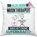 Musiktherapeut Kissen mit Füllung 40x40 Geschenk für Musiktherapeut Geburtstag Lustiger Spruch Was Ist Deine Superkraft (Grau) Rosa Trendation