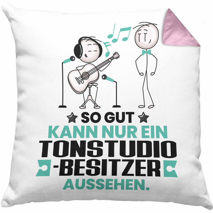 Tonstudio-Besitzer Geschenk Kissen mit Füllung 40x40 So Gut Kann Nur Ein Tonstudio-Besitzer Aussehen Geschenkidee (Grau) Rosa Trendation