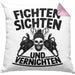 Waldarbeiter Kissen mit Füllung 40x40 Geschenk Fichten Sichten Und Vernichten Holz-Arbeiter Wald Bäume Fellen (Grau) Rosa Trendation