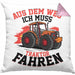 Bauer Landwirt Geschenk Kissen mit Füllung 40x40 Aus Dem Weg Ich Muss Traktor Fahren Geschenkidee Jungs (Grau) Rosa Trendation