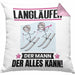 Langläufer Kissen mit Füllung 40x40 Geschenk für Langläufer Der Mann Der Alles Kann Geschenkidee zum Geburtstag (Grau) Rosa Trendation