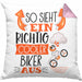 Biker Kissen mit Füllung 40x40 Geschenk So Sieht Ein RIchtig Cooler Biker Aus Geschenkidee Lustiger Spruch Geburtstag (Grau) Rosa Trendation