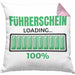 Führerschein Bestanden Geschenk Kissen mit Füllung 40x40 Bestandener Führerschein Führerschein Loading 100% Fahrschule (Grau) Rosa Trendation