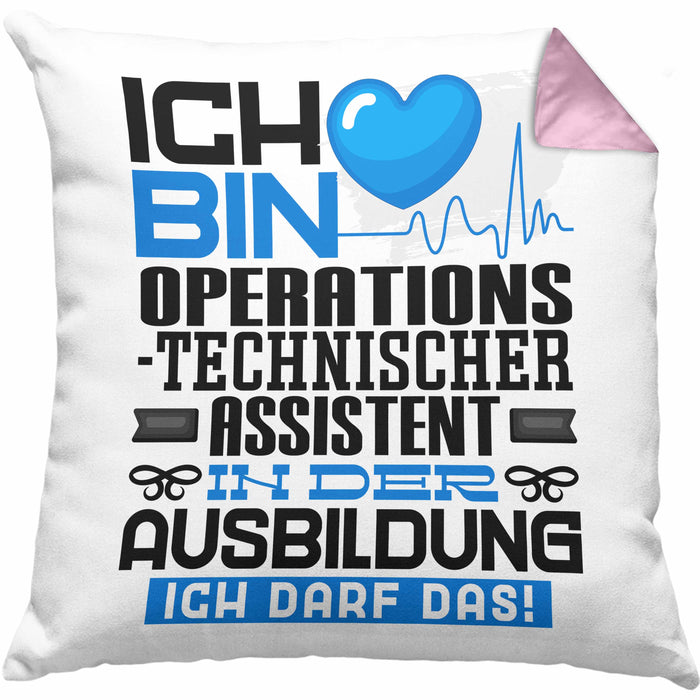 Operationstechnischer Assistent Ausbildung Kissen mit Füllung 40x40 Geschenk Ich Bin Operationstechnischer Assistent In Der Ausbildung Ich Darf Das Geschenkidee Spruch (Grau) Rosa Trendation