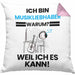 Musikliebhaber Geschenk Kissen mit Füllung 40x40 Lustiger Spruch Ich Bin Musikliebhaber Warum Weil Ich Es Kann Geschenkidee Bester Musikliebhaber Geburtstag (Grau) Rosa Trendation