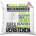 Musikmanager Geschenk Kissen mit Füllung 40x40 Geschenkidee für Musikmanager Geburtstag Lustig Ich Bin Musikmanager Ich Kann Es Dir Erklären Aber Nicht Für Dich Verstehen (Grau) Rosa Trendation