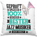 Jazz-Musiker Geschenk Lustiger Spruch für Jazz-Musiker Geschenkidee Bester Jazz-Musiker Der WeltKissen mit Füllung 40x40 (Grau) Rosa Trendation
