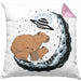 Galaxie Capybara Kissen mit Füllung 40x40 Capybara Tier Geschenk für Capybara Liebhaber (Grau) Rosa Trendation