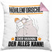 Höhlenforscher Kissen mit Füllung 40x40 Geschenk für Höhlenforscher Der Mann Der Alles Kann Geschenkidee zum Geburtstag (Grau) Rosa Trendation