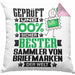 SammlervonBriefmarken Geschenk Lustiger Spruch für SammlervonBriefmarken Geschenkidee Bester SammlervonBriefmarken Der WeltKissen mit Füllung 40x40 (Grau) Rosa Trendation