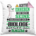 Biologe Geschenk Kissen mit Füllung 40x40 Lustiger Spruch Erheben Sie Sich Der Biologe Betritt den Raum (Grau) Rosa Trendation