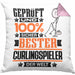Curlingspieler Geschenk Lustiger Spruch für Curlingspieler Geschenkidee Bester Curlingspieler Der WeltKissen mit Füllung 40x40 (Grau) Rosa Trendation