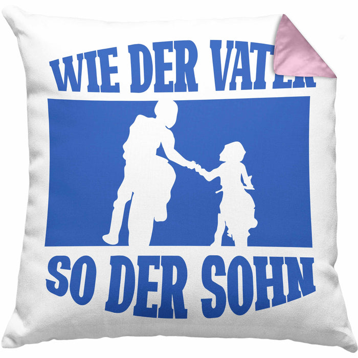 Lustige Motorrad-Kissen mit Füllung 40x40 für Vater und Sohn Geschenk zum Vatertag Wie Der Vater So Der Sohn (Grau) Rosa Trendation