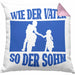 Lustige Motorrad-Kissen mit Füllung 40x40 für Vater und Sohn Geschenk zum Vatertag Wie Der Vater So Der Sohn (Grau) Rosa Trendation