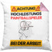 Paintballspieler Kissen mit Füllung 40x40 Geschenk Lustiger Spruch Geschenkidee für Paintballspieler Achtung Hochleistungs Paintballspieler Bei Der Arbeit (Grau) Rosa Trendation