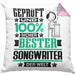 Songwriter Geschenk Lustiger Spruch für Songwriter Geschenkidee Bester Songwriter Der WeltKissen mit Füllung 40x40 (Grau) Rosa Trendation