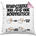 Norddeutsche Kissen mit Füllung 40x40 Geschenk Windstärken Schaf Geschenkidee (Grau) Rosa Trendation