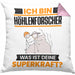 Höhlenforscher Kissen mit Füllung 40x40 Geschenk für Höhlenforscher Geburtstag Lustiger Spruch Was Ist Deine Superkraft (Grau) Rosa Trendation