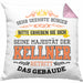 Kellner Kissen mit Füllung 40x40 Geschenk für Kellner Gastro Geschenke Geschenkidee (Grau) Rosa Trendation