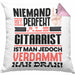 Gitarrist Geschenk Kissen mit Füllung 40x40 Lustige Geschenkidee für Gitarrist Geburtstag Niemand Ist Perfekt Aber Als Gitarrist Ist Man Nah Dran (Grau) Rosa Trendation