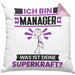 Manager Kissen mit Füllung 40x40 Geschenk für Manager Geburtstag Lustiger Spruch Was Ist Deine Superkraft (Grau) Rosa Trendation