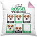 Jack Russel Besitzer Kissen mit Füllung 40x40 Geschenk Lustiger Spruch Geschenkidee Jack Russel Tricks Bleib (Grau) Rosa Trendation