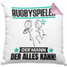 Rugbyspieler Kissen mit Füllung 40x40 Geschenk für Rugbyspieler Der Mann Der Alles Kann Geschenkidee zum Geburtstag (Grau) Rosa Trendation