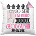 Geographin Geschenk Kissen mit Füllung 40x40 Geschenkidee für Geographin Geburtstag Weihnachten Spruch So Sieht Eine Richtig Coole Geographin Aus (Grau) Rosa Trendation