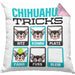 Chihuahua Besitzer Kissen mit Füllung 40x40 Geschenk Lustiger Spruch Geschenkidee Chihuahua Tricks Bleib (Grau) Rosa Trendation