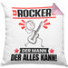 Rocker Kissen mit Füllung 40x40 Geschenk für Rocker Der Mann Der Alles Kann Geschenkidee zum Geburtstag (Grau) Rosa Trendation