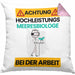 Meeresbiologe Kissen mit Füllung 40x40 Geschenk Lustiger Spruch Geschenkidee für Meeresbiologe Achtung Hochleistungs Meeresbiologe Bei Der Arbeit (Grau) Rosa Trendation