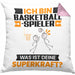 Basketballspieler Kissen mit Füllung 40x40 Geschenk für Basketballspieler Geburtstag Lustiger Spruch Was Ist Deine Superkraft (Grau) Rosa Trendation