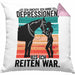 Reiterin Geschenk Kissen mit Füllung 40x40 Spruch Ich Dachte Ich Habe Depressionen Bis Ich Reiten War Geschenkidee (Grau) Rosa Trendation